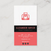 gestreepte kleuren trendy fotograaf Visitekaartje (Voorkant)