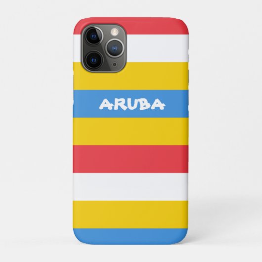 Gestreepte kleuren van de Arubaanse vlag Case-Mate iPhone Case (Achterkant)