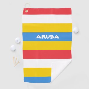 Gestreepte kleuren van de vlag van Aruba Golfhanddoek