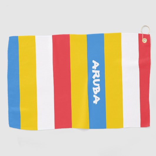 Gestreepte kleuren van de vlag van Aruba Golfhanddoek (Horizontaal)