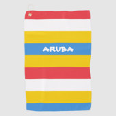 Gestreepte kleuren van de vlag van Aruba Golfhanddoek (Voorkant)