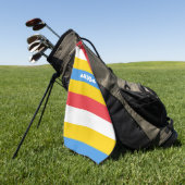 Gestreepte kleuren van de vlag van Aruba Golfhanddoek (Groen)