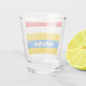 Gestreepte kleuren van de vlag van Aruba Shot Glas (Achterkant)