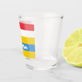 Gestreepte kleuren van de vlag van Aruba Shot Glas (Rechts)