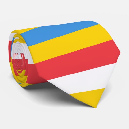 Gestreepte kleuren van de vlag van Aruba Stropdas (Opgerold)