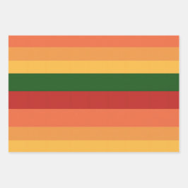 Gestreepte kleuren van herfstpapierbladen inpakpapier vel