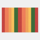 Gestreepte kleuren van herfstpapierbladen inpakpapier vel (Voorkant 3)