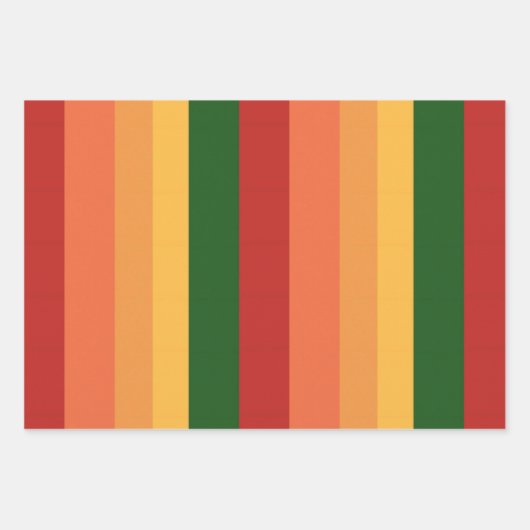 Gestreepte kleuren van herfstpapierbladen inpakpapier vel (Voorkant 3)