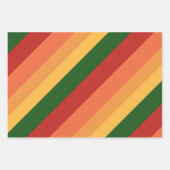 Gestreepte kleuren van herfstpapierbladen inpakpapier vel (Voorkant 2)