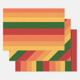 Gestreepte kleuren van herfstpapierbladen inpakpapier vel
