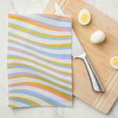 Gestreepte Kleurrijke Abstracte Theedoek (Quarter Fold)