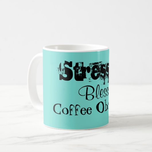 Gestreepte koffie met obsedeerde Aqua Koffiemok (Voorkant links)