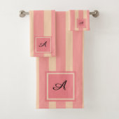 Gestreepte koraal en doorschijnend bad handdoek (Insitu)