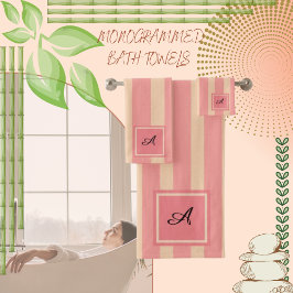 Gestreepte koraal en doorschijnend bad handdoek