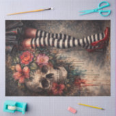 Gestreepte kousen Rode Ruby Hakken Schedel Poster Tissuepapier (Craft)