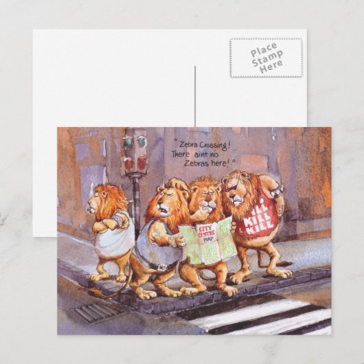 Gestreepte kruising briefkaart (Voorkant / Achterkant)