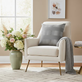 Gestreepte Kussens - Metallic Silver Stripes