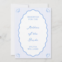 Gestreepte Kust Gereserveerde Zitplaats Bruiloftsb Notitiekaartje
