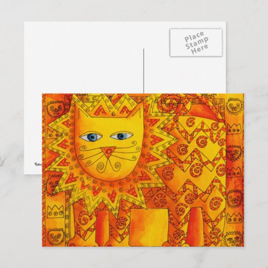 Gestreepte Leeuw Briefkaart (Voorkant / Achterkant)