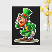 Gestreepte Leprechaun Lach Kaart (Gele Bloem)
