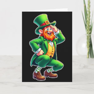 Gestreepte Leprechaun Pretkaart Kaart