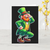 Gestreepte Leprechaun Pretkaart Kaart (Gele Bloem)