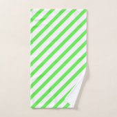 Gestreepte LIme Green en White Bad Handdoek (Handdoek)