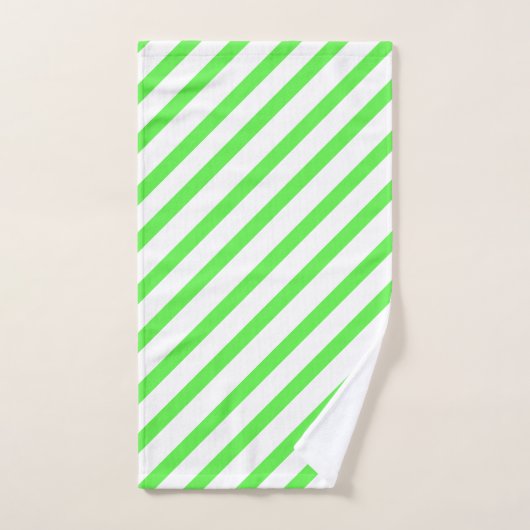 Gestreepte LIme Green en White Bad Handdoek (Handdoek)