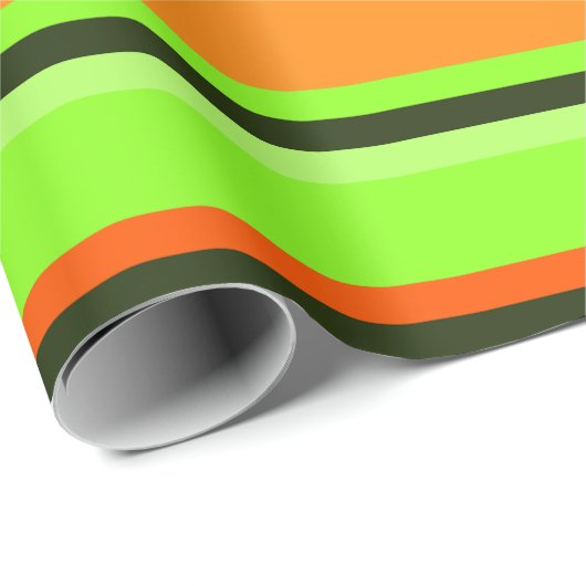 Gestreepte Limoen, Sinaasappel en mandarijn gesche Cadeaupapier (Rol Hoek)