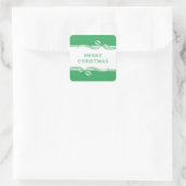 Gestreepte lint vierkante sticker (Tas)