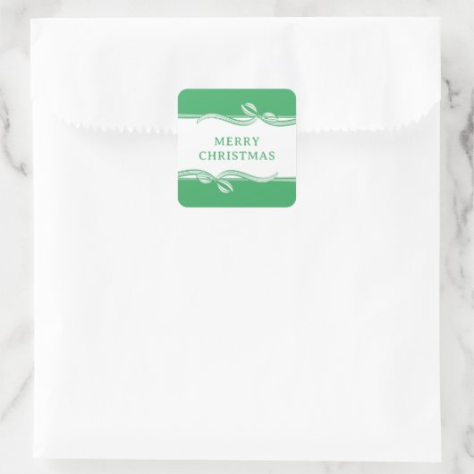 Gestreepte lint vierkante sticker (Tas)