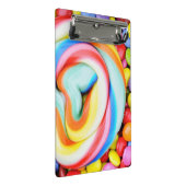 Gestreepte lipop en veelkleurige moerassen mini klembord (Schuin)