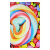 Gestreepte lipop en veelkleurige moerassen mini klembord (Achterkant)