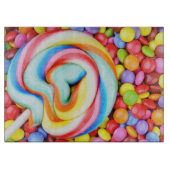 Gestreepte lipop en veelkleurige moerassen snijplank (Voorkant)