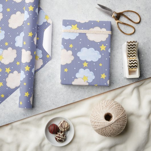 Gestreepte lucht voor jongens cadeaupapier (Crafts)