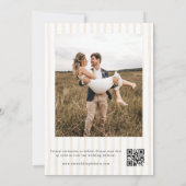 Gestreepte Luxe Kust Gouden Schelp Trouwdag Save The Date (Achterkant)