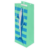 Gestreepte Mako Haai Wijnzak Wijn Cadeautas (Achterkant Gekanteld)