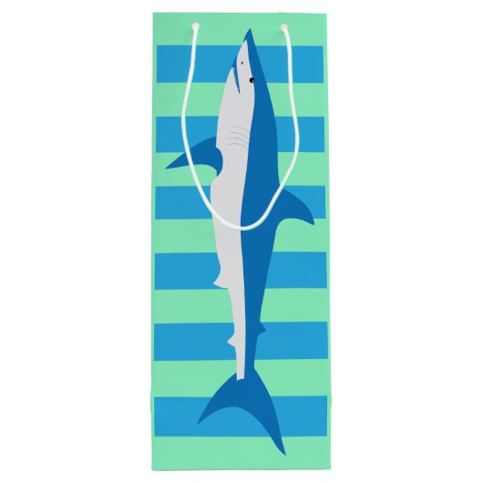 Gestreepte Mako Haai Wijnzak Wijn Cadeautas (Achterkant)