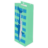 Gestreepte Mako Haai Wijnzak Wijn Cadeautas (Voorkant Gekanteld)