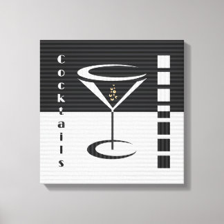 Gestreepte Martini Canvas Afdruk
