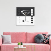 Gestreepte Martini Canvas Afdruk (Insitu (Woonkamer))