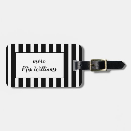 Gestreepte meer Mrs Bagagelabel (Voorkant horizontaal)