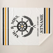 Gestreepte meneer en mevrouw Anchor Familienaam Sherpa Deken (Voorkant (horizontaal))