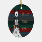 Gestreepte "Merrily" winterdieren Keramisch Ornament (Rechts)