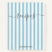 gestreepte minimalistische script aangepaste rece notitieboek (Voorkant)