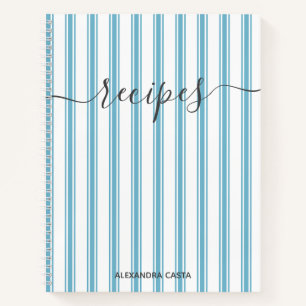 gestreepte minimalistische script aangepaste rece notitieboek