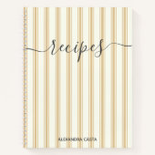 gestreepte minimalistische script aangepaste rece notitieboek (Voorkant)