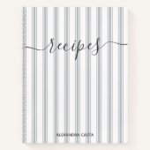  gestreepte minimalistische script aangepaste rece notitieboek (Voorkant)