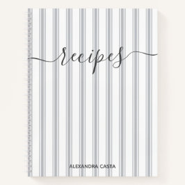  gestreepte minimalistische script aangepaste rece notitieboek