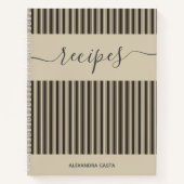  gestreepte minimalistische script aangepaste rece notitieboek (Voorkant)